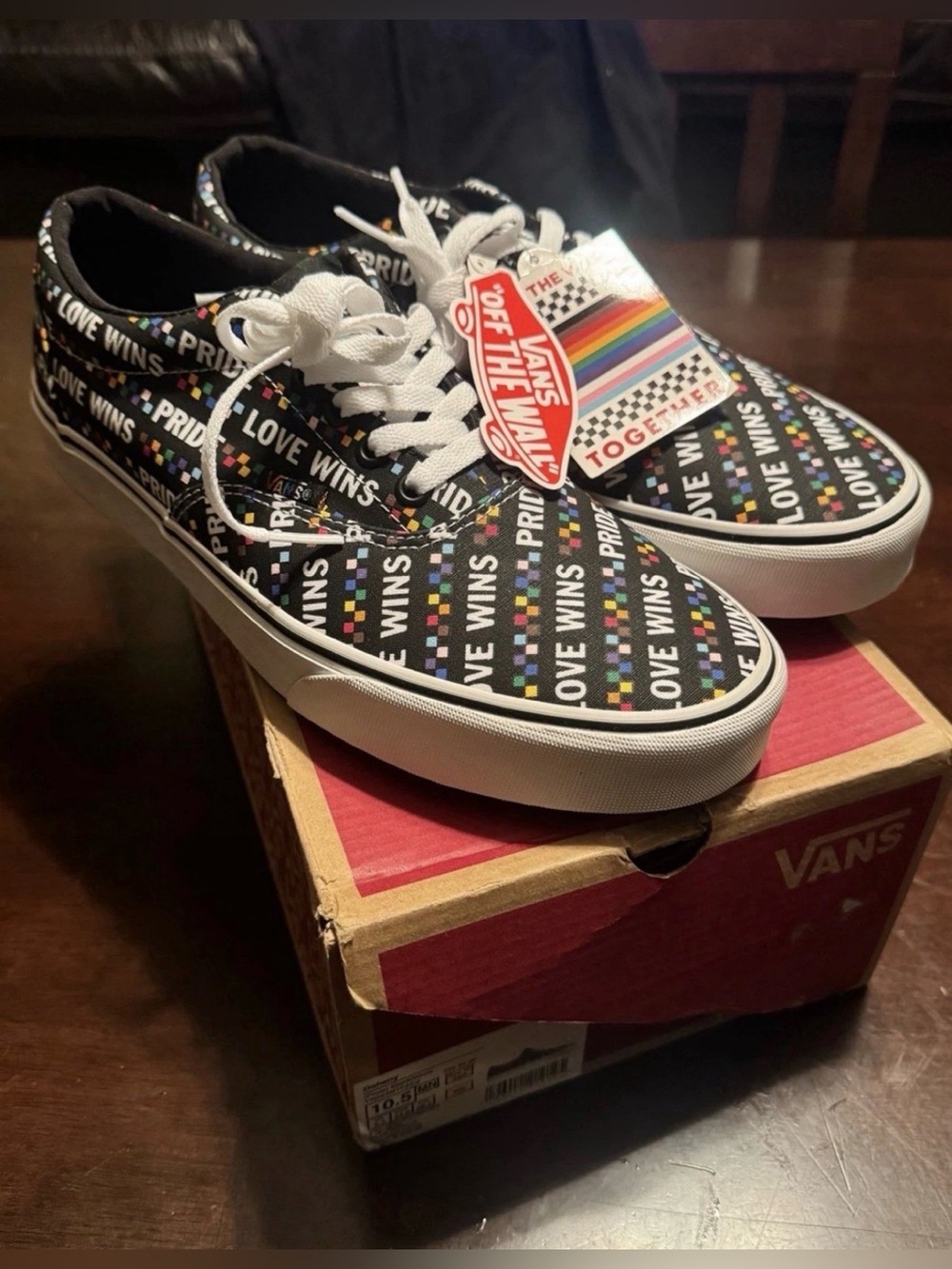 Vans Doheny Pride Sneakers 10.5 Black White Athletic Shoes VN0A3MTFACZ New
